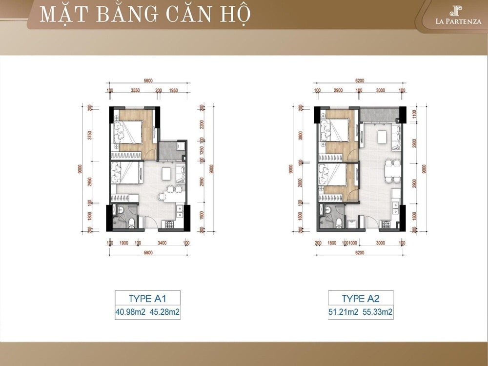 Mặt bằng thiết kế căn hộ dự án La Partenza Nhà Bè Mặt bằng thiết kế căn hộ dự án La Partenza Nhà Bè