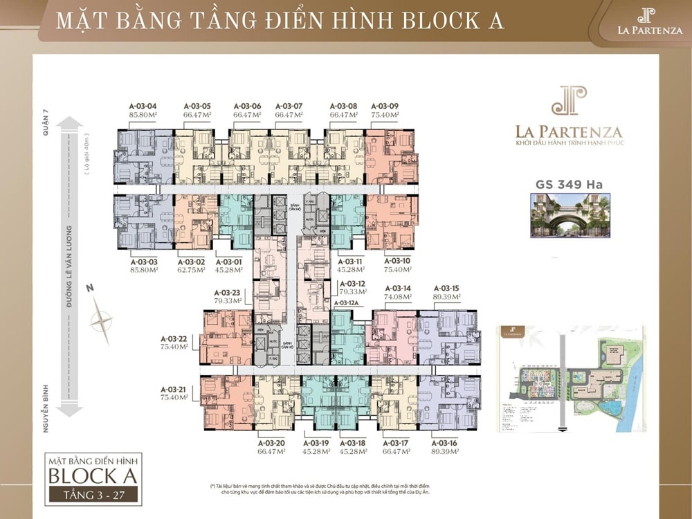 Mặt bằng Block A của dự án La Partenza Nhà Bè Mặt bằng Block A của dự án La Partenza Nhà Bè