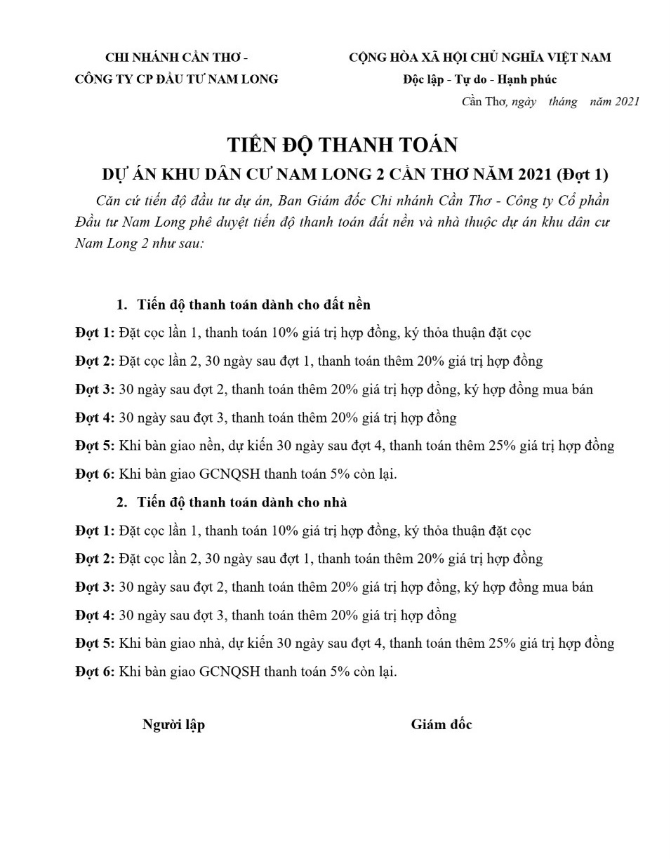 Dự án đất nền Nam Long Cần Thơ 11 Dự án đất nền Nam Long Cần Thơ 11